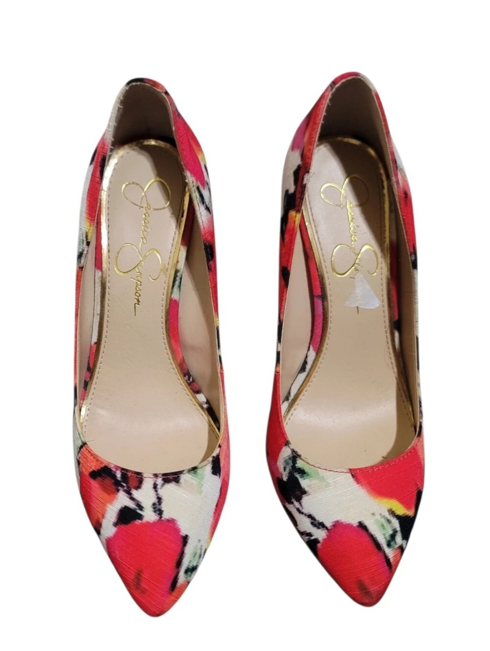 Jessica Simpson Multicolor Floral Pointed-Toe Pumps Size 6.5M